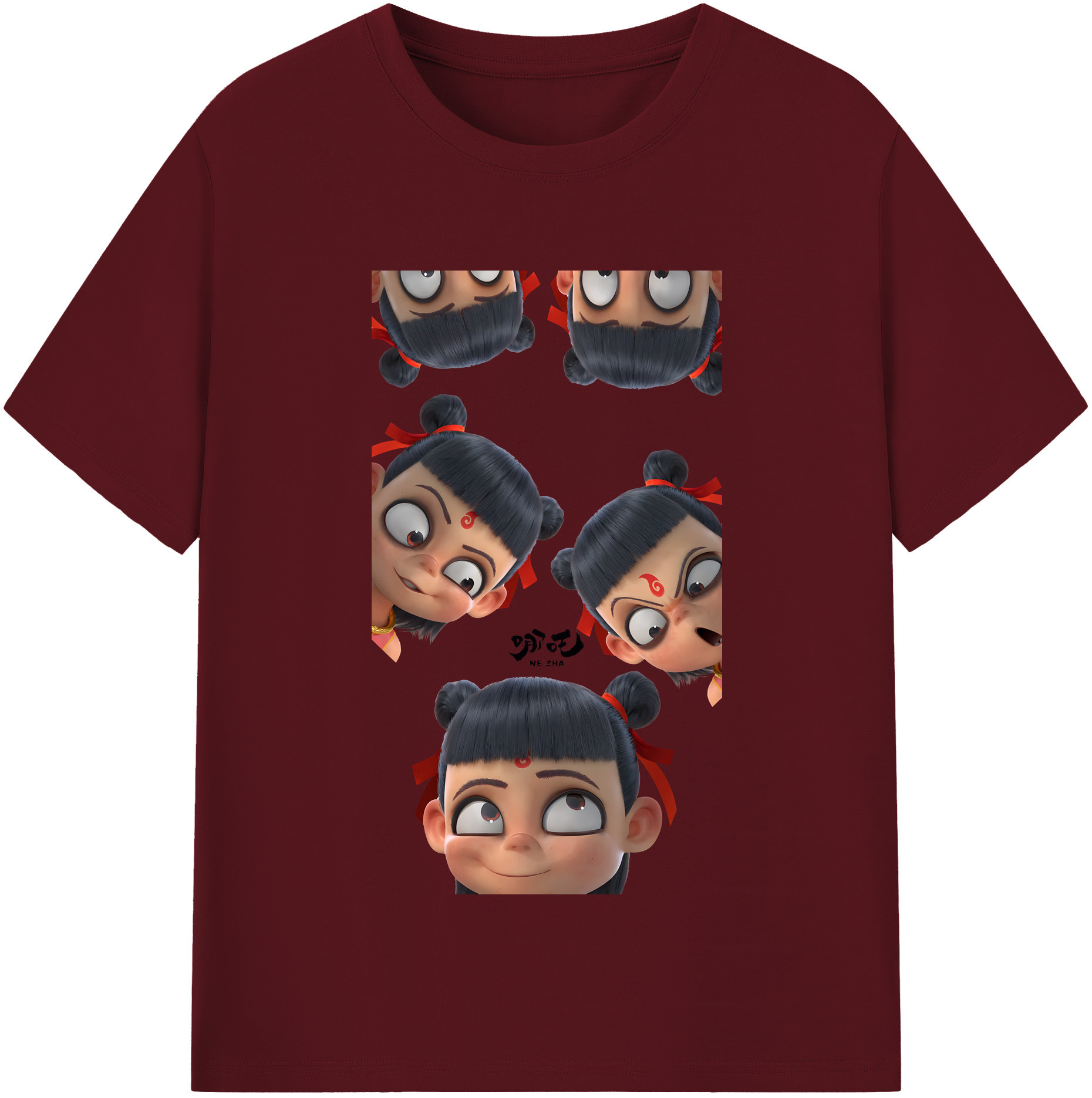 （画像用） Ne Zha 2 ナタ 魔童の大暴れ 綿100％半袖Tシャツ（フロントプリント）